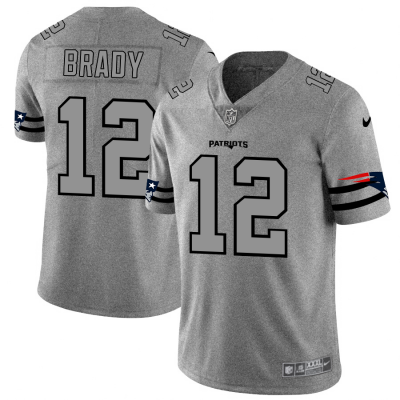 New England New England Patriots #12 Tom Brady Men's Nike Gray Gridiron II Vapor Untouchable Limited NFL Jersey Men's